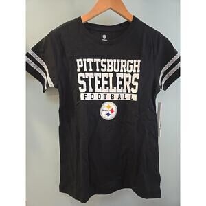 Pittsburgh Steelers GLITTER Shirt Girls NFL Genuine Apparel Sz 14/16 NWT🏈